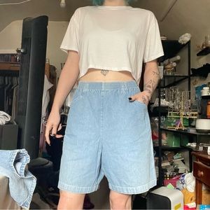 Haband’s American Sweetheart Y2K Elastic Waist Pull-On Mom Jean Shorts (Jorts)